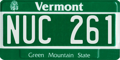 VT license plate NUC261