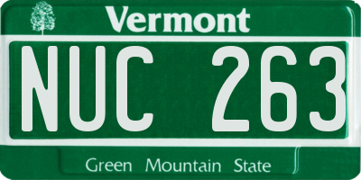 VT license plate NUC263