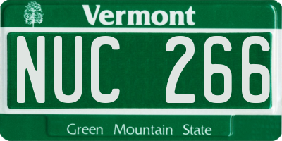 VT license plate NUC266