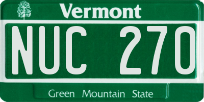 VT license plate NUC270
