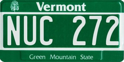 VT license plate NUC272