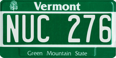 VT license plate NUC276
