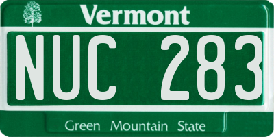 VT license plate NUC283