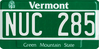 VT license plate NUC285