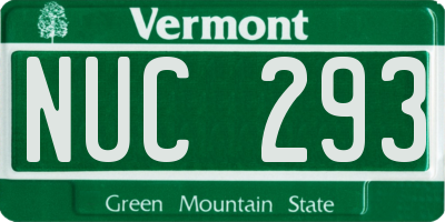 VT license plate NUC293