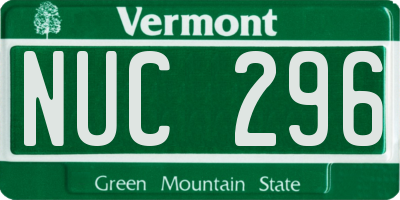 VT license plate NUC296