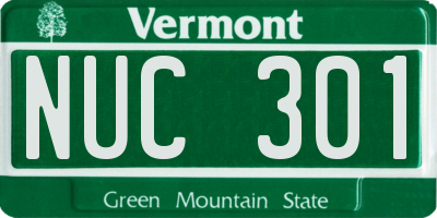VT license plate NUC301