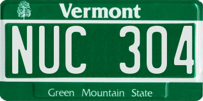 VT license plate NUC304