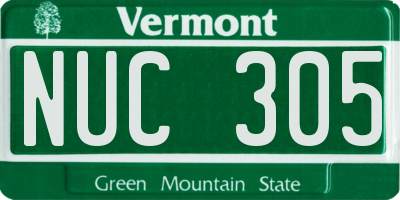 VT license plate NUC305