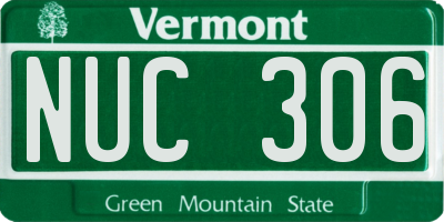 VT license plate NUC306