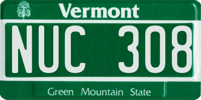 VT license plate NUC308