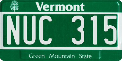 VT license plate NUC315