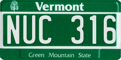 VT license plate NUC316