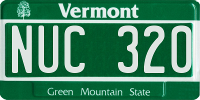 VT license plate NUC320