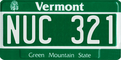 VT license plate NUC321