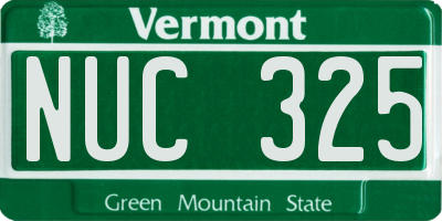 VT license plate NUC325