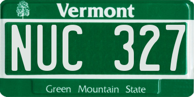 VT license plate NUC327