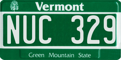 VT license plate NUC329