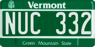 VT license plate NUC332