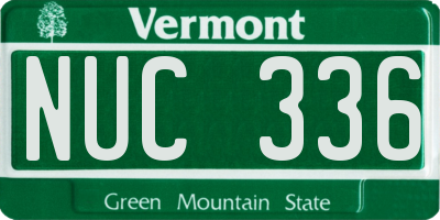 VT license plate NUC336
