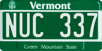 VT license plate NUC337