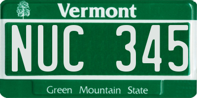 VT license plate NUC345