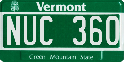 VT license plate NUC360