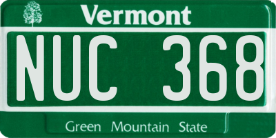 VT license plate NUC368