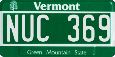 VT license plate NUC369