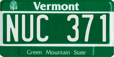 VT license plate NUC371
