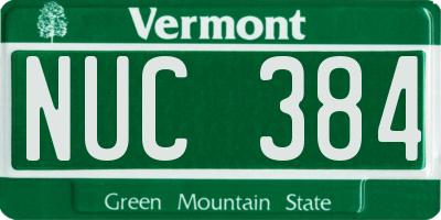VT license plate NUC384
