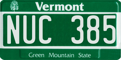 VT license plate NUC385