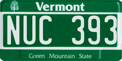 VT license plate NUC393