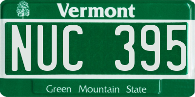 VT license plate NUC395