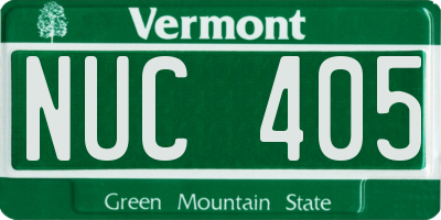 VT license plate NUC405