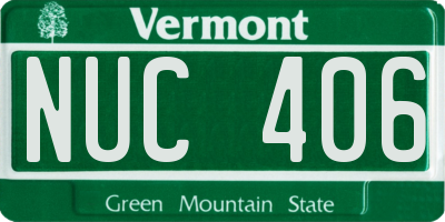 VT license plate NUC406