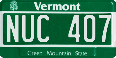 VT license plate NUC407