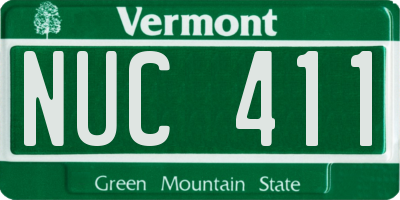 VT license plate NUC411