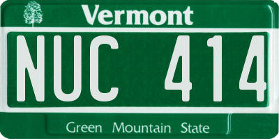 VT license plate NUC414