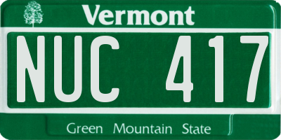 VT license plate NUC417