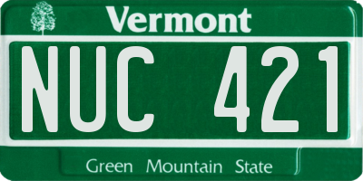 VT license plate NUC421