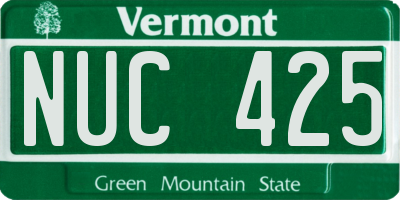 VT license plate NUC425