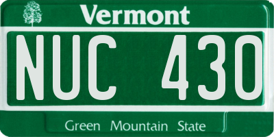 VT license plate NUC430