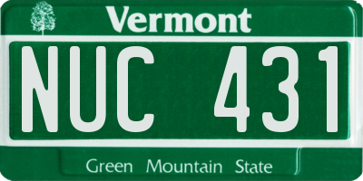 VT license plate NUC431