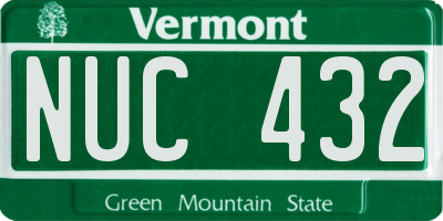 VT license plate NUC432