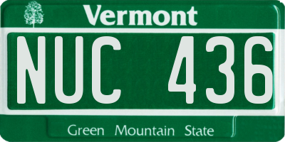 VT license plate NUC436