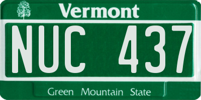 VT license plate NUC437