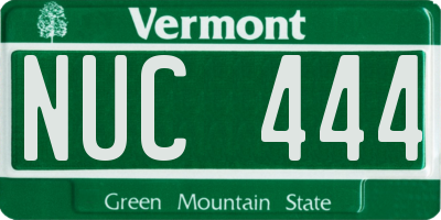 VT license plate NUC444