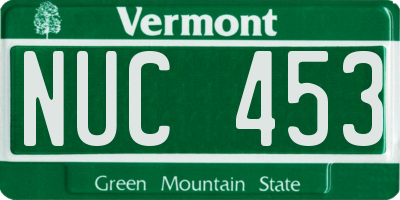 VT license plate NUC453