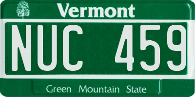 VT license plate NUC459